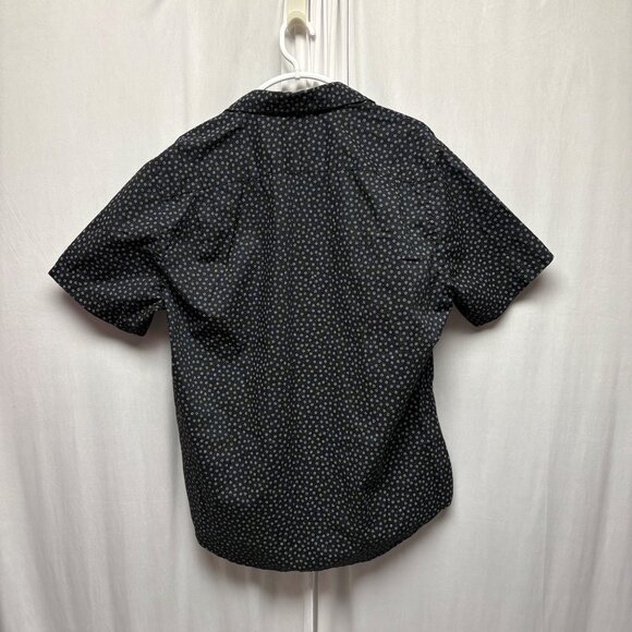 Black Short Sleeve Mens Shirt Size XL Slim Fit Button-Up Cotton - Picture 2 of 8
